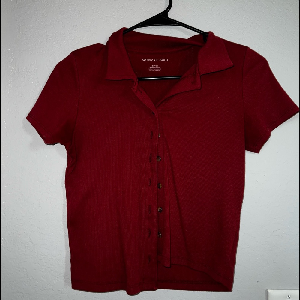 American Eagle Outfitters Cropped Short Sleeve Shirt